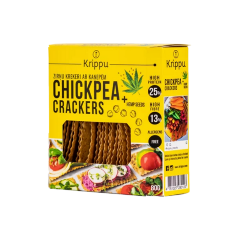 Chickpea crackers with Hemp seeds (10 x 80 gram)