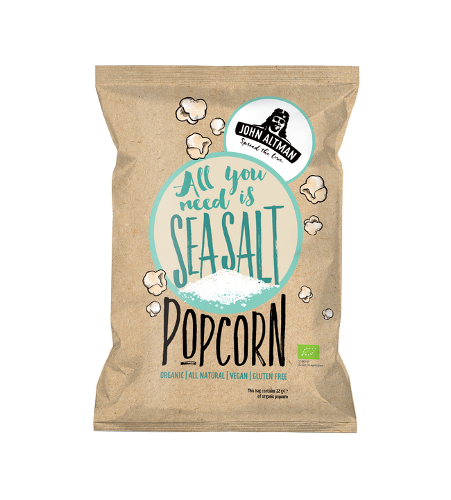 John Altman biologische Popcorn Sea Salt (8 x 22 gram)