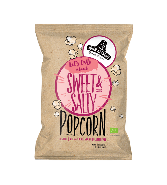 John Altman biologische Popcorn Sweet & Salty (8 x 32 gram)